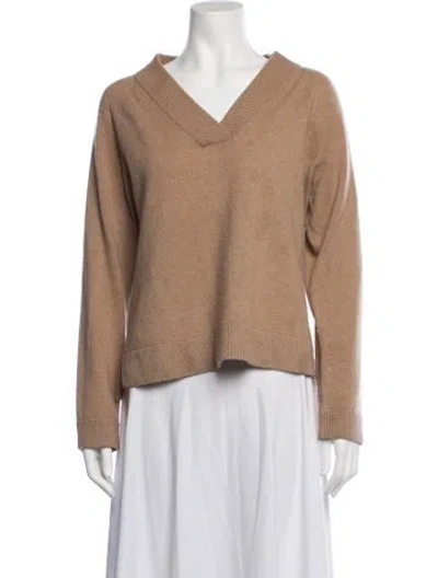 Pre-owned Kule Cashmere V-neck Sweater In Neutrals