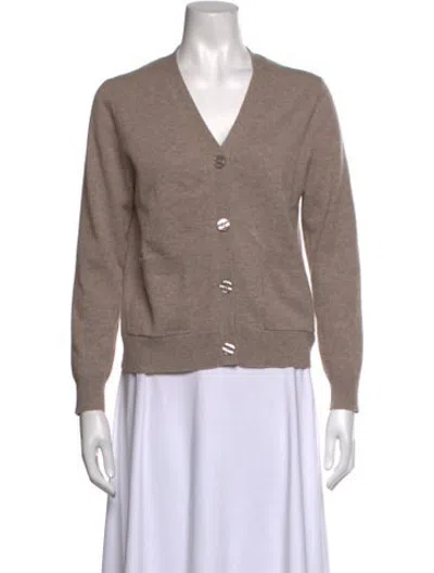 Pre-owned Kule Cashmere V-neck Sweater In Neutrals