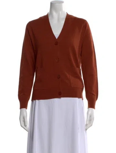 Pre-owned Kule Cashmere V-neck Sweater In Orange
