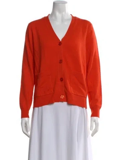 Pre-owned Kule Cashmere V-neck Sweater In Orange