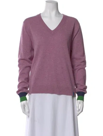 Pre-owned Kule Cashmere V-neck Sweater In Purple
