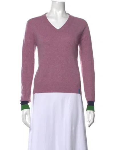 Pre-owned Kule Cashmere V-neck Sweater In Purple