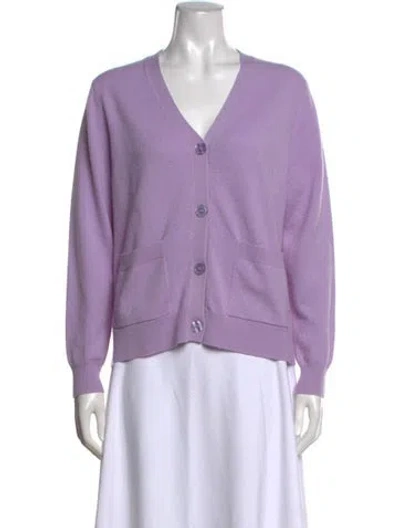 Pre-owned Kule Cashmere V-neck Sweater In Purple