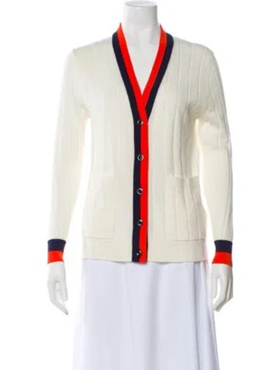 Pre-owned Kule Cashmere V-neck Sweater W/ Tags In White