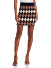 Kule Chelsea Womens Wool Blend Argyle Mini Skirt In Brown