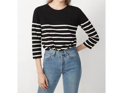 Kule Classic French Mariniére Tee In Black/cream