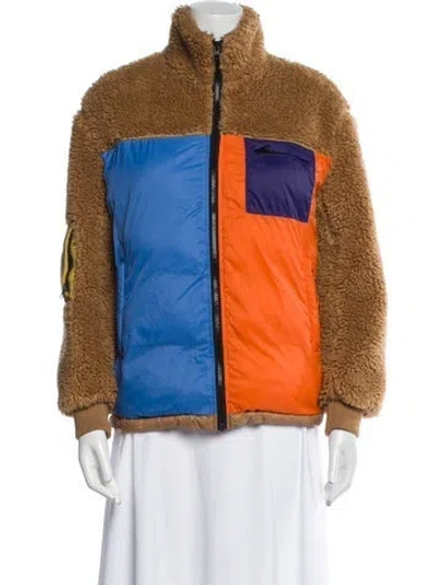 Pre-owned Kule Colorblock Pattern Coat In Orange