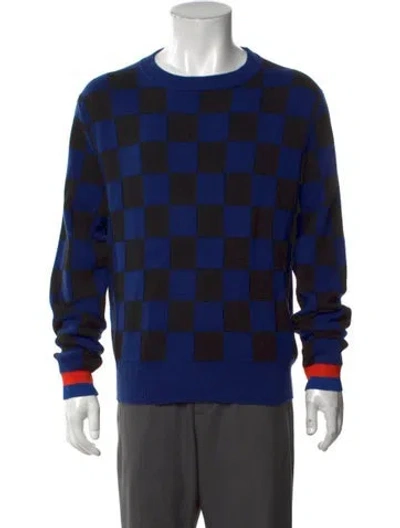 Pre-owned Kule Colorblock Pattern Crew Neck Pullover In Blue