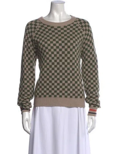 Pre-owned Kule Colorblock Pattern Crew Neck Sweater In Green