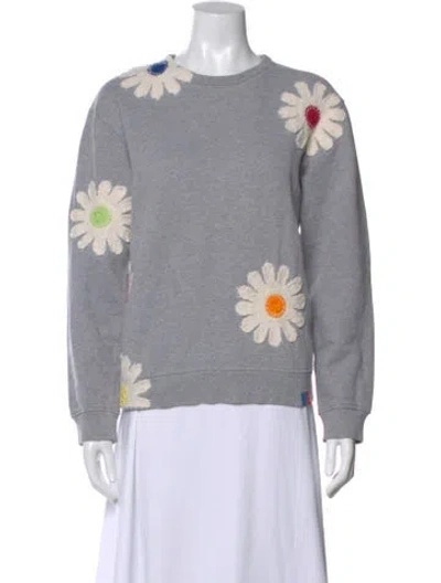 Pre-owned Kule Colorblock Pattern Crew Neck Sweatshirt In Gray