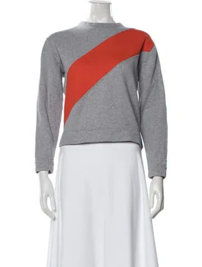 Pre-owned Kule Colorblock Pattern Crew Neck Sweatshirt In Gray