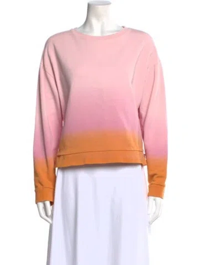 Pre-owned Kule Colorblock Pattern Crew Neck Sweatshirt In Pink