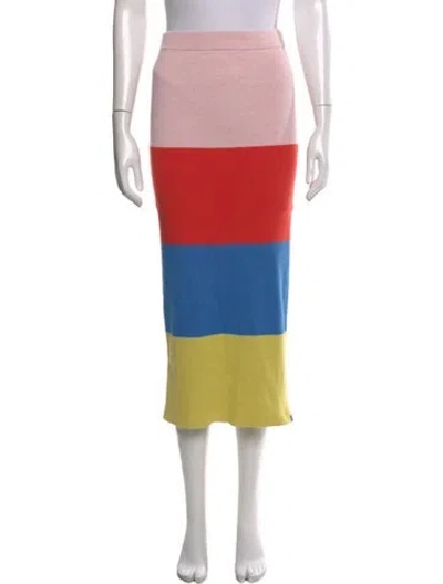 Pre-owned Kule Colorblock Pattern Midi Length Skirt In Neutral
