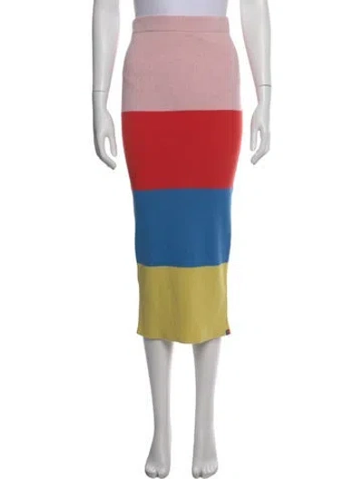 Pre-owned Kule Colorblock Pattern Midi Length Skirt In Neutral