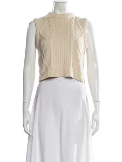 Pre-owned Kule Colorblock Pattern Mock Neck Sweater In Neutral