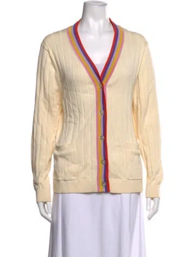 Pre-owned Kule Colorblock Pattern V-neck Sweater In Neutrals