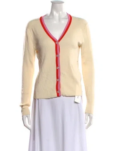 Pre-owned Kule Colorblock Pattern V-neck Sweater In Neutrals