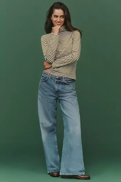 Kule Cotton Long-sleeve Turtleneck Top In Green