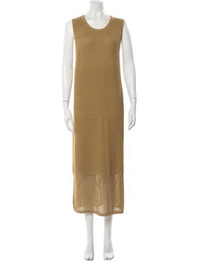 Pre-owned Kule Crew Neck Long Dress In Green