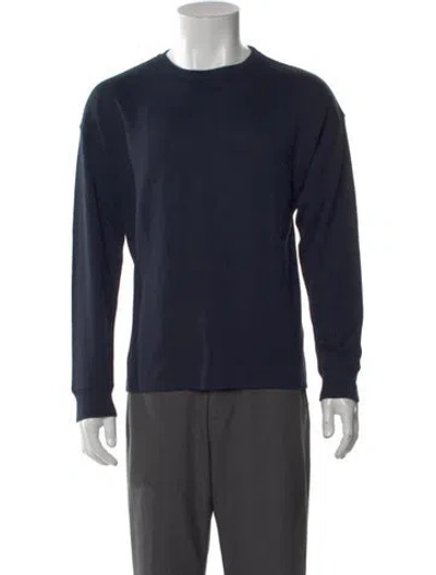 Pre-owned Kule Crew Neck Long Sleeve Henley In Blue