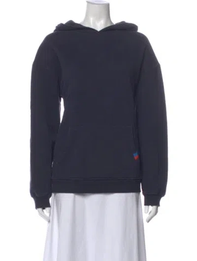 Pre-owned Kule Crew Neck Long Sleeve Hoodie In Blue