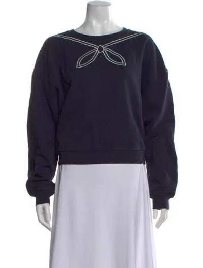 Pre-owned Kule Crew Neck Long Sleeve Sweatshirt In Blue