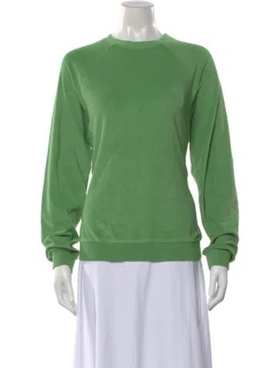 Pre-owned Kule Crew Neck Long Sleeve Sweatshirt In Green