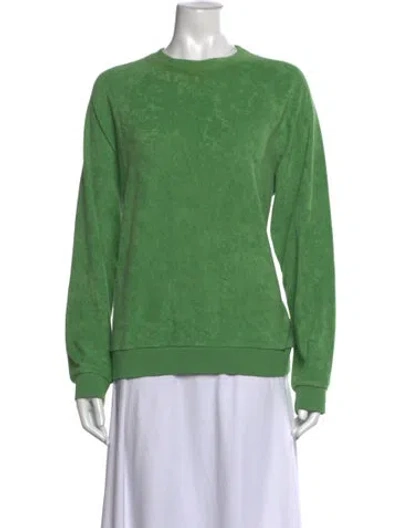 Pre-owned Kule Crew Neck Long Sleeve Sweatshirt In Green