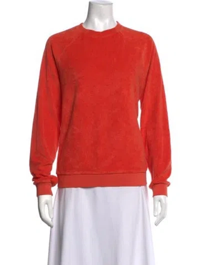 Pre-owned Kule Crew Neck Long Sleeve Sweatshirt In Orange