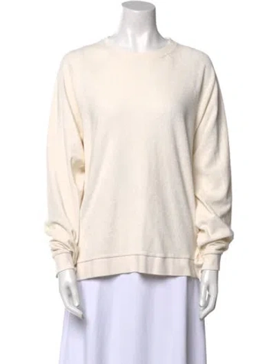 Pre-owned Kule Crew Neck Long Sleeve Sweatshirt In White