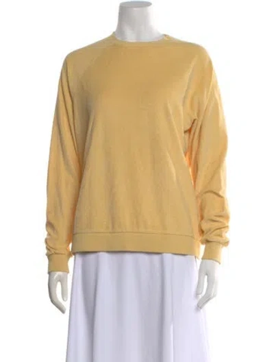 Pre-owned Kule Crew Neck Long Sleeve Sweatshirt In Yellow