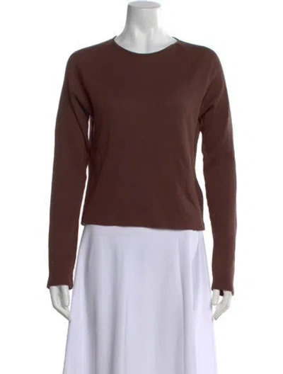 Pre-owned Kule Crew Neck Long Sleeve Top In Brown