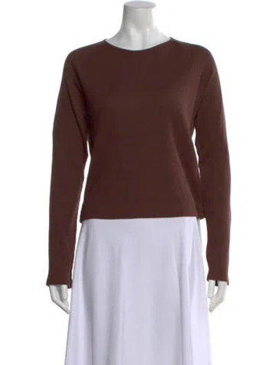 Pre-owned Kule Crew Neck Long Sleeve Top In Brown
