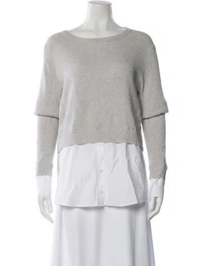 Pre-owned Kule Crew Neck Long Sleeve Top In Gray