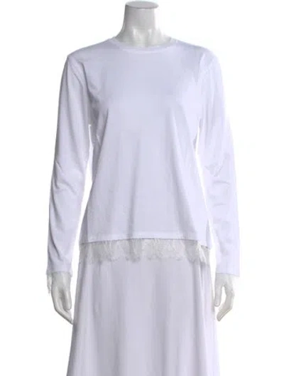 Pre-owned Kule Crew Neck Long Sleeve Top In White