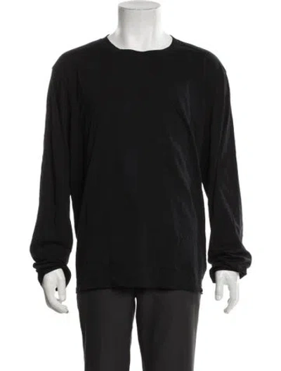 Pre-owned Kule Crew Neck Long Sleeve T-shirt In Black