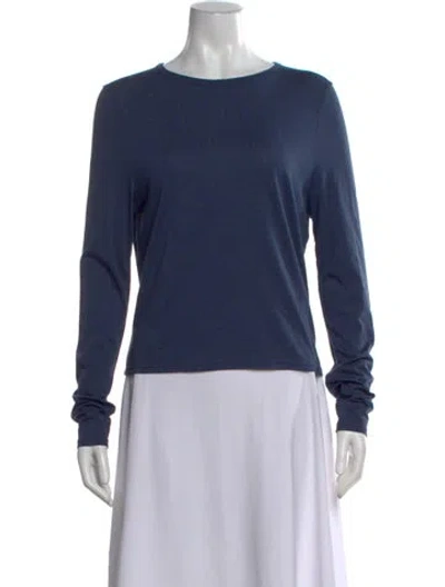 Pre-owned Kule Crew Neck Long Sleeve T-shirt In Blue