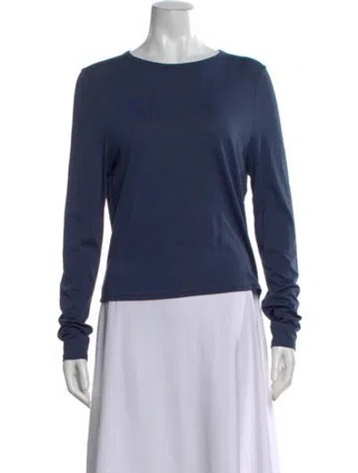 Pre-owned Kule Crew Neck Long Sleeve T-shirt In Blue