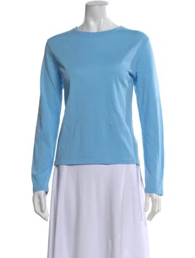 Pre-owned Kule Crew Neck Long Sleeve T-shirt In Blue
