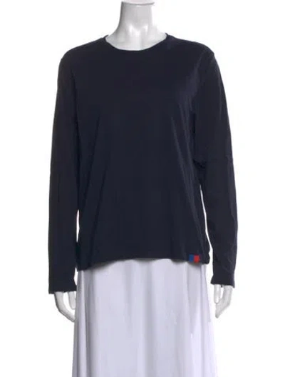 Pre-owned Kule Crew Neck Long Sleeve T-shirt In Blue