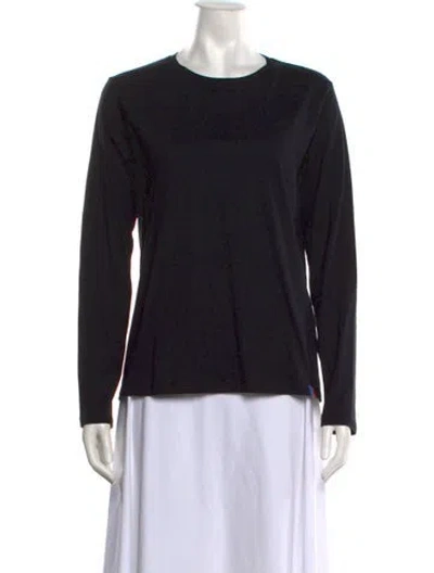 Pre-owned Kule Crew Neck Long Sleeve T-shirt In Blue