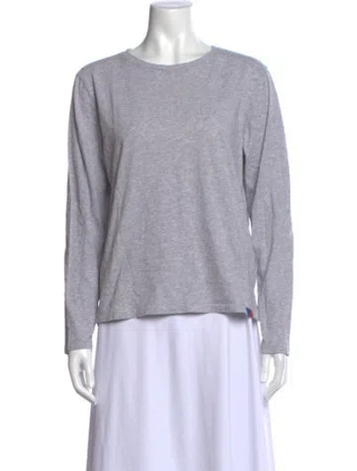 Pre-owned Kule Crew Neck Long Sleeve T-shirt In Gray