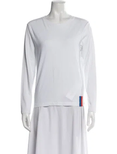 Pre-owned Kule Crew Neck Long Sleeve T-shirt In White