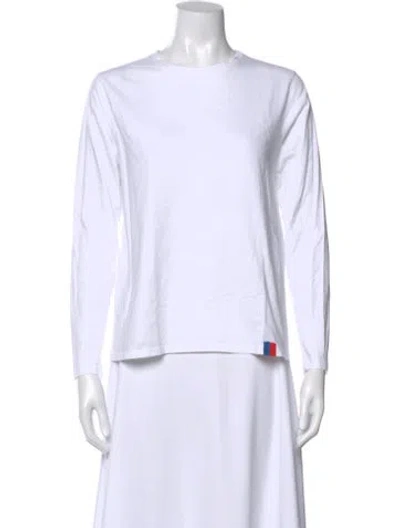 Pre-owned Kule Crew Neck Long Sleeve T-shirt In White