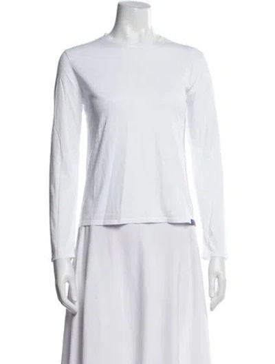 Pre-owned Kule Crew Neck Long Sleeve T-shirt In White
