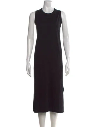 Pre-owned Kule Crew Neck Midi Length Dress In Black
