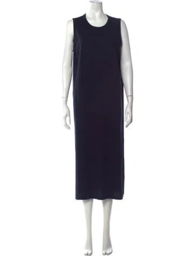 Pre-owned Kule Crew Neck Midi Length Dress W/ Tags In Blue