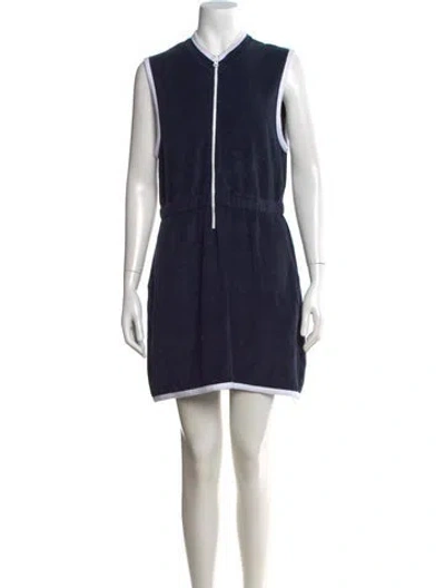 Pre-owned Kule Crew Neck Mini Dress In Blue