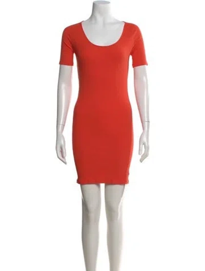 Pre-owned Kule Crew Neck Mini Dress In Orange