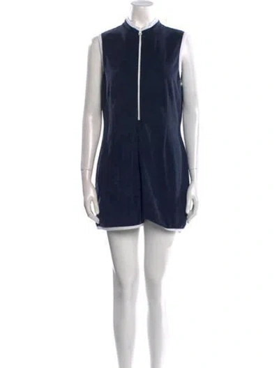 Pre-owned Kule Crew Neck Romper In Blue